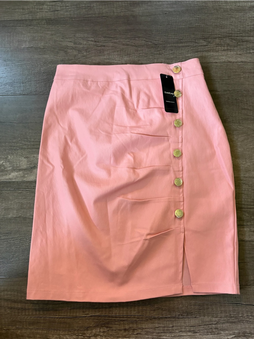NWT Y2K bebe Pink Button-Accent Pencil Skirt